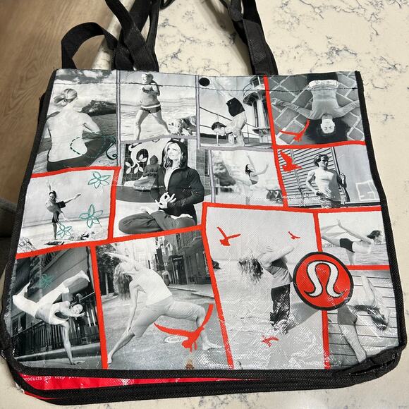 Lot of 3 Lululemon Athletica Reusable Shopping Bags Small White, VTG 2009, Red - Picture 6 of 14